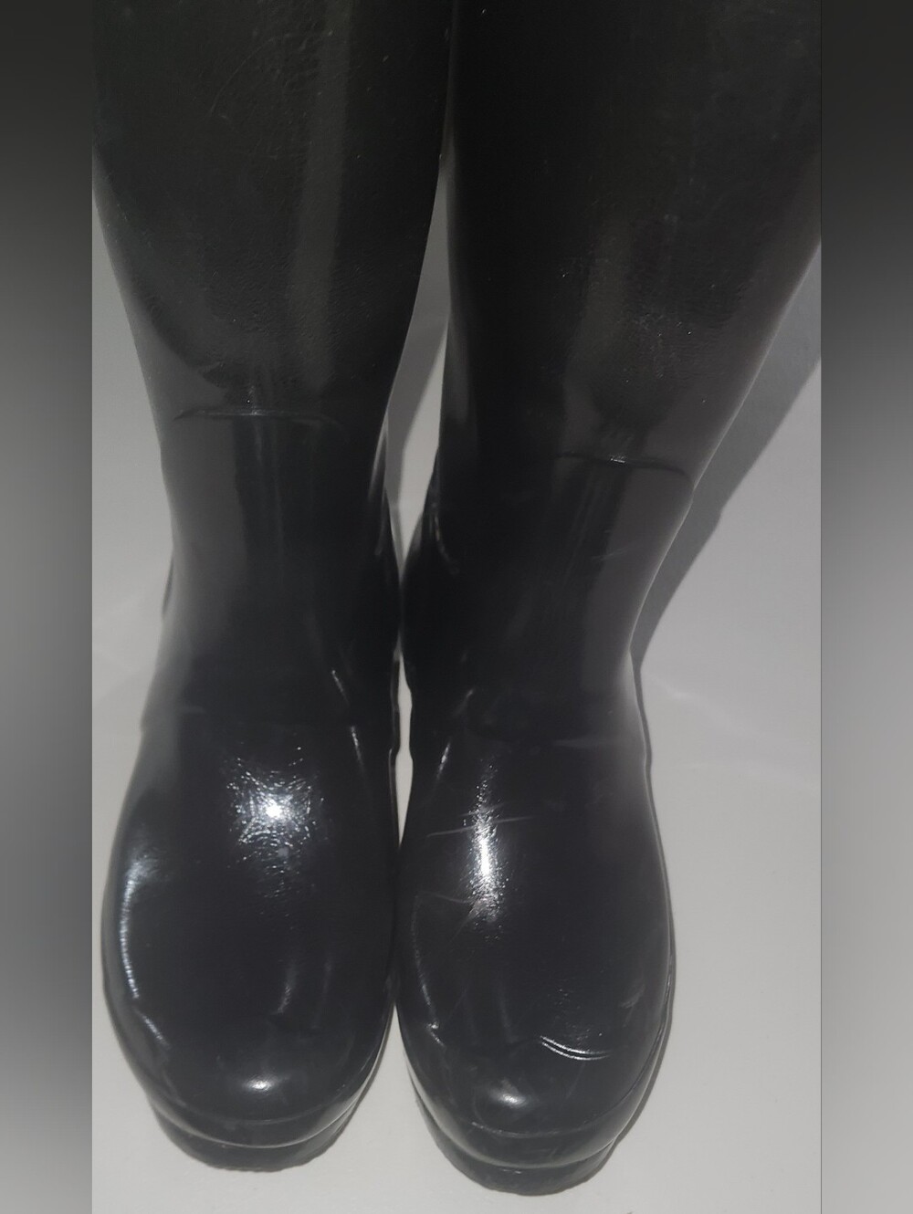 Hunter Women's Black Tall Gloss Rain Boots Size 7 - Picture 8 of 12